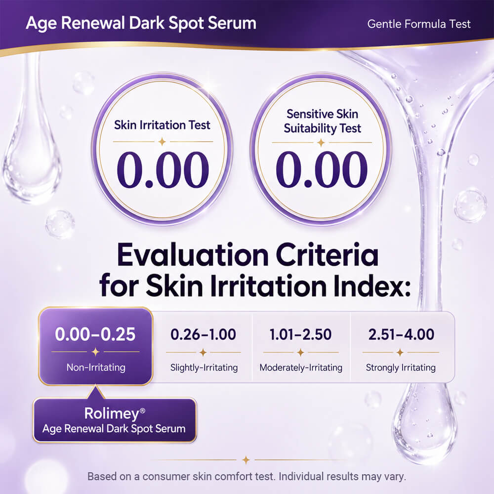 🍀 Rolimey® Age Renewal Dark Spot Serum — Infused with 10% Niacinamide, Tranexamic Acid & Hyaluronic Acid for Brighter, Smoother-Looking Mature Skin 🪙-up