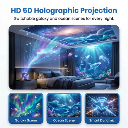 🔮Night Light Projector - Smart Holographic Star Projector💫-up