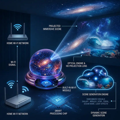 🔮Night Light Projector - Smart Holographic Star Projector💫-up